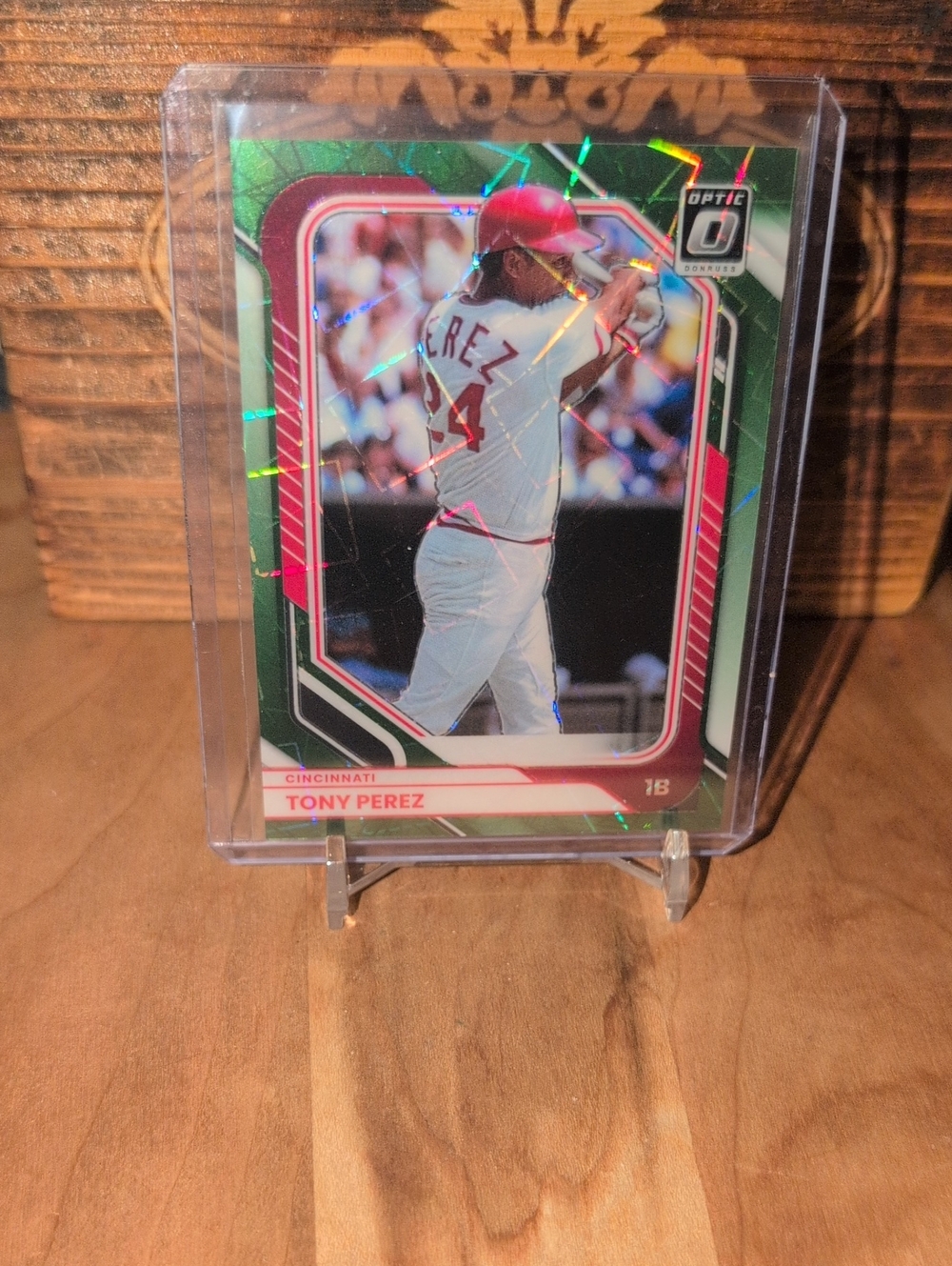 2026 Donruss Optic Tony Perez Green Laser Prizm #105/149 Reds HOF